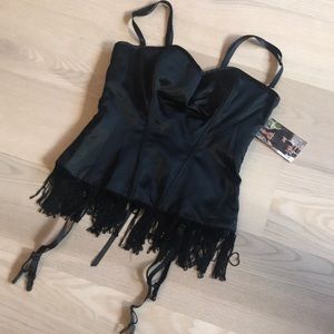 Fringed Black Corset Halloween Costume